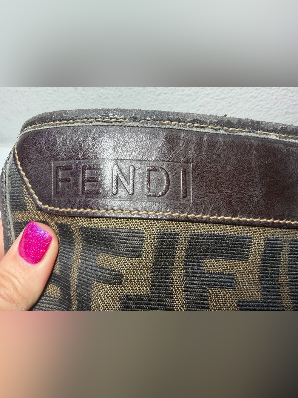 Fendi Brown Monogram Canvas Clutch with Dark Brown Trim (Fair) - Picture 16 of 16
